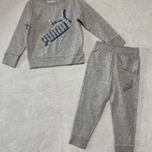 Puma Gray and Blue Toddler Tracksuit